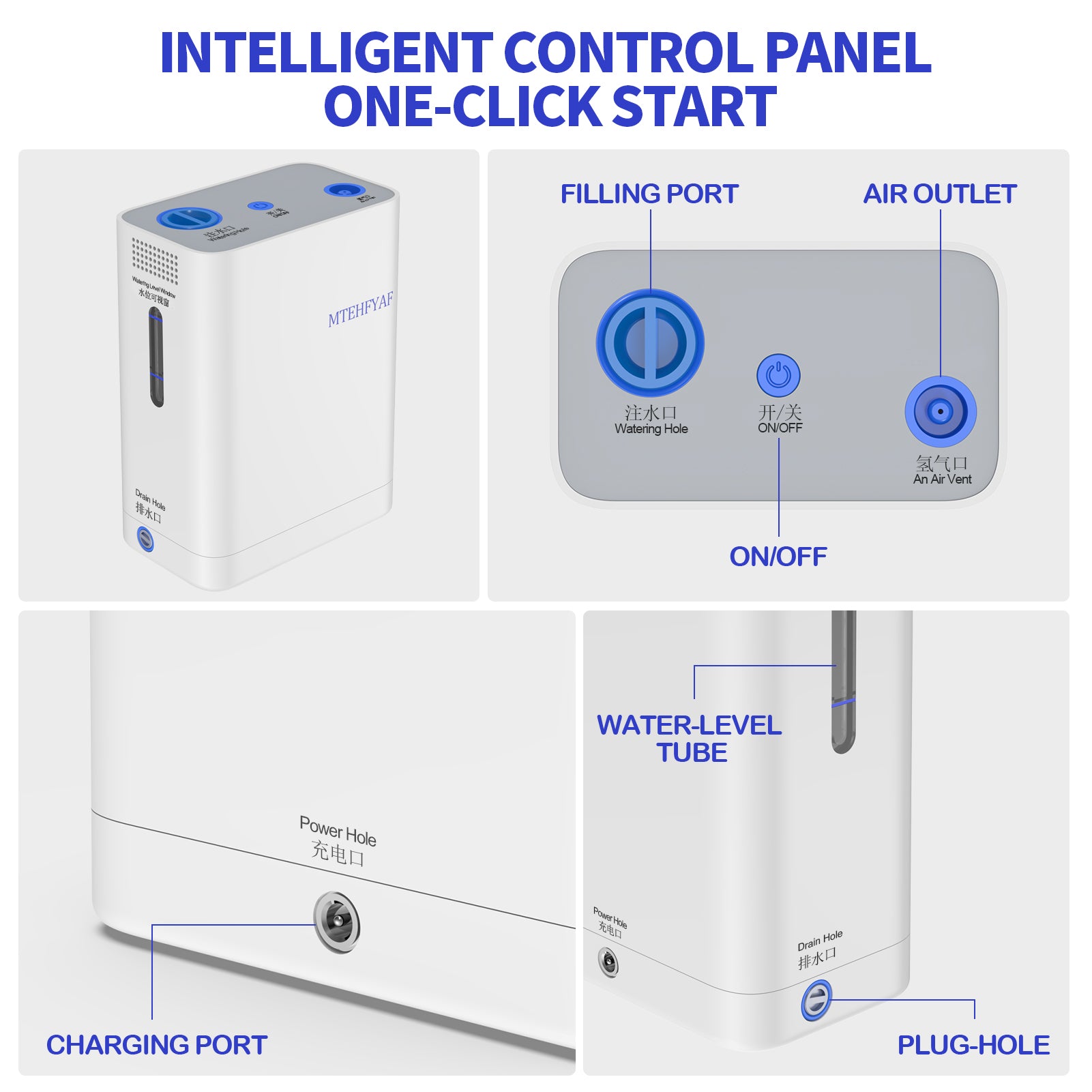 MTEHFYAF® Hydrogen Oxygen Generator - Compact and Portable